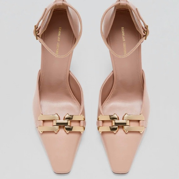 SCANLAN THEODORE Gold Trim Heels Pumps 9.5 - NEW - Size 36 - Picture 1 of 5